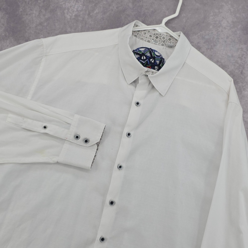 Robert Graham White Button Down Shirt Mens XXL Long Sleeve Classic Fit Preppy